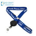 Free sample custom design your own embossed logo printing school neck strap lanyard with badge reel